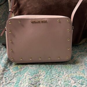 Michael Kors Blush Crossbody Bag with Gold Studs